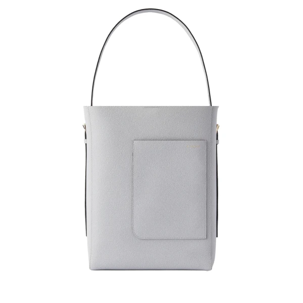 Valextra Soft Bucket Medium Bag in Stone Grey | Bucket Bags | Luxury Shoes 