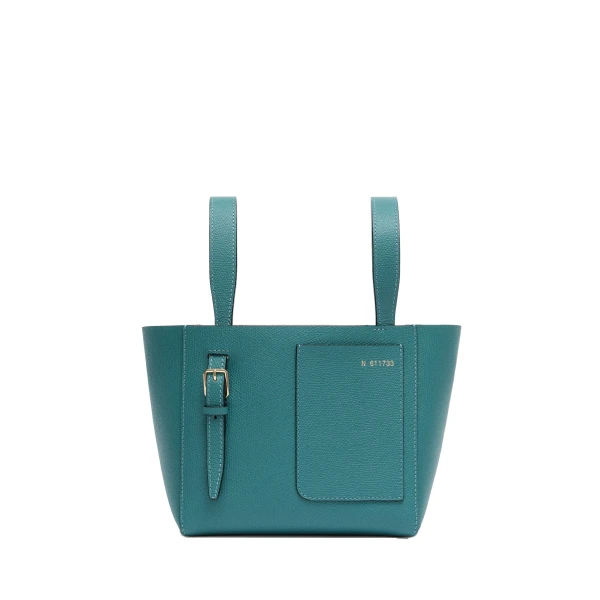 Valextra Soft Bucket Micro Bag in Bottle Green | Bucket Bags | Luxury Shoes 