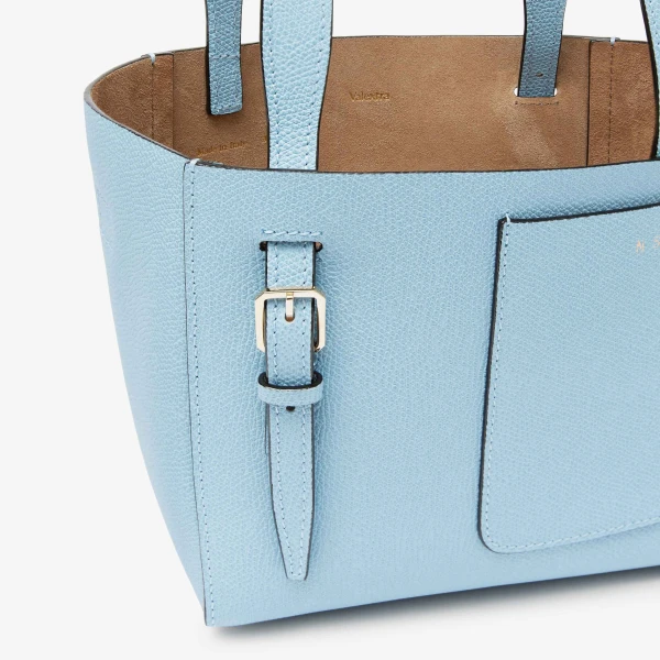 Valextra Soft Bucket Micro Bag in Cerulean Blue | Bucket Bags | Luxury Shoes 