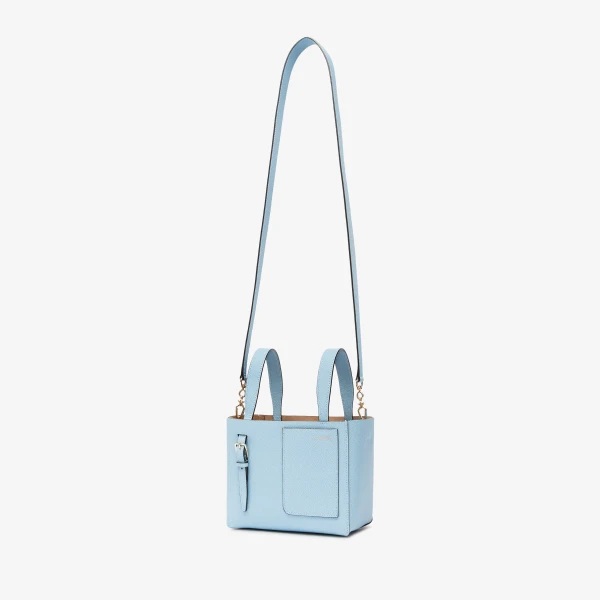 Valextra Soft Bucket Micro Bag in Cerulean Blue | Bucket Bags | Luxury Shoes 