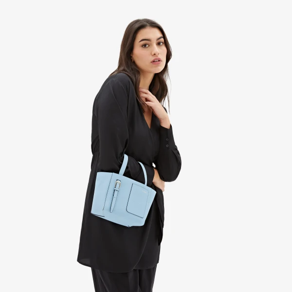Valextra Soft Bucket Micro Bag in Cerulean Blue | Bucket Bags | Luxury Shoes 