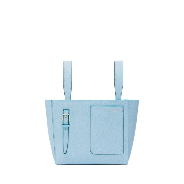 Valextra Soft Bucket Micro Bag in Cerulean Blue | Bucket Bags | Luxury Shoes 
