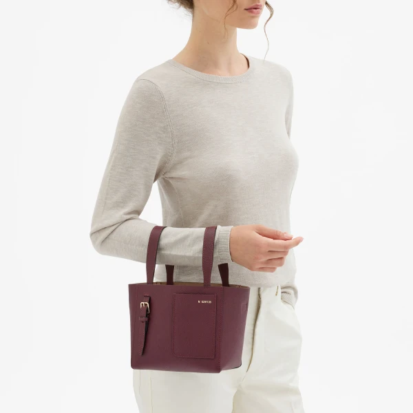 Valextra Soft Bucket Micro Bag in Claret Red | Bucket Bags | Luxury Shoes 