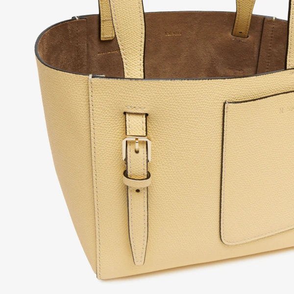 Valextra Soft Bucket Micro Bag in Cream Yellow | Bucket Bags | Luxury Shoes 