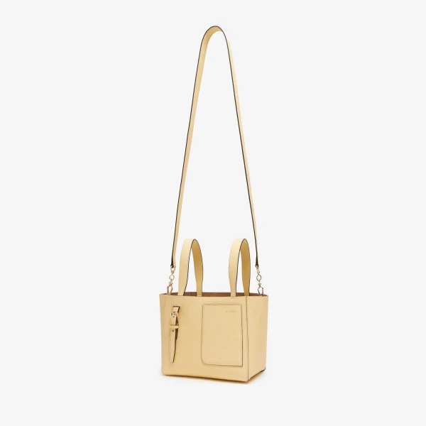 Valextra Soft Bucket Micro Bag in Cream Yellow | Bucket Bags | Luxury Shoes 