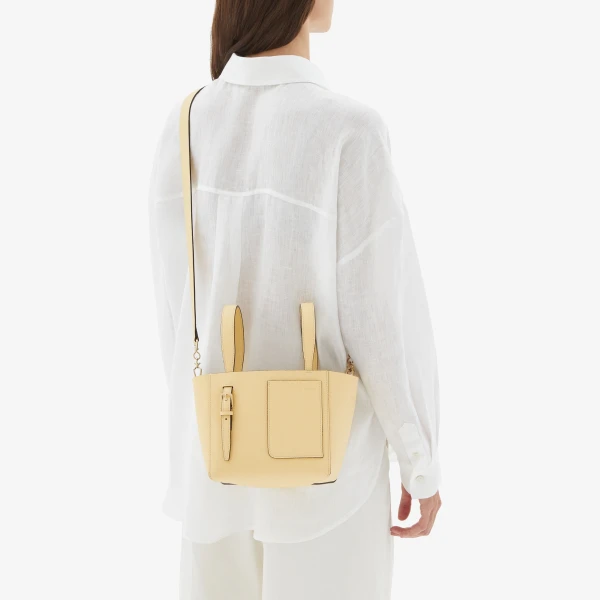 Valextra Soft Bucket Micro Bag in Cream Yellow | Bucket Bags | Luxury Shoes 