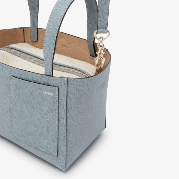 Valextra Soft Bucket Micro Bag in Niagara Blue | Bucket Bags | Luxury Shoes 