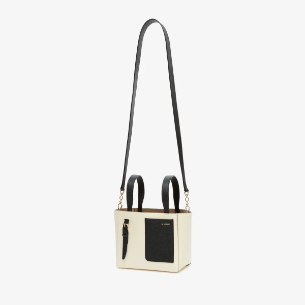 Valextra Soft Bucket Micro Bag in Pergamena White and Black | Bucket Bags | Luxury Shoes 