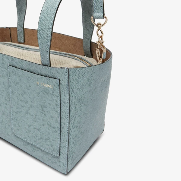 Valextra Soft Bucket Micro Bag in Smokey Blue | Bucket Bags | Luxury Shoes 