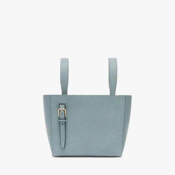 Valextra Soft Bucket Micro Bag in Smokey Blue | Bucket Bags | Luxury Shoes 