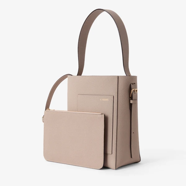 Valextra Soft Bucket Mini Bag in Nude Pink | Bucket Bags | Luxury Shoes 