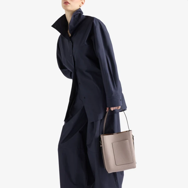 Valextra Soft Bucket Mini Bag in Nude Pink | Bucket Bags | Luxury Shoes 