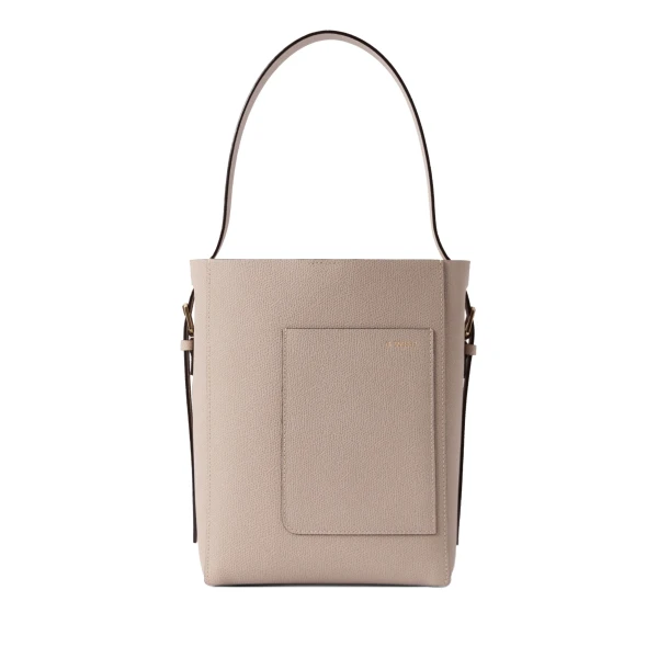 Valextra Soft Bucket Mini Bag in Nude Pink | Bucket Bags | Luxury Shoes 
