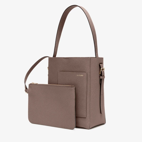 Valextra Soft Bucket Mini Bag in Sahara Brown | Bucket Bags | Luxury Shoes 