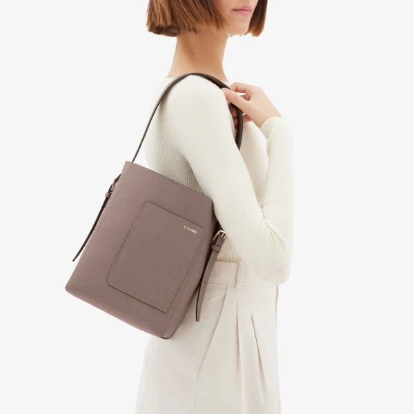 Valextra Soft Bucket Mini Bag in Sahara Brown | Bucket Bags | Luxury Shoes 