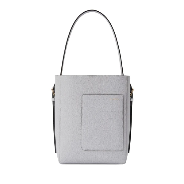 Valextra Soft Bucket Mini Bag in Stone Grey | Bucket Bags | Luxury Shoes 