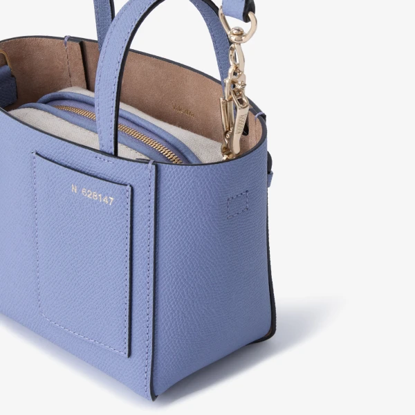 Valextra Soft Bucket Nano Bag in Hydrangea Blue | Bucket Bags | Luxury Shoes 