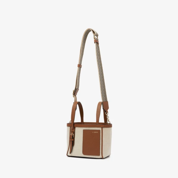 Valextra Soft Canvas Bucket Micro Bag in Sand, Chocolate Brown, Camel Brown and Cashmere Beige | Bucket Bags | Luxury Shoes 