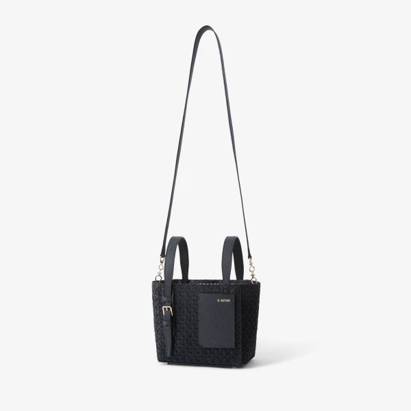 Valextra Soft Merletto Bucket Micro Bag in Black | Bucket Bags | Luxury Shoes 