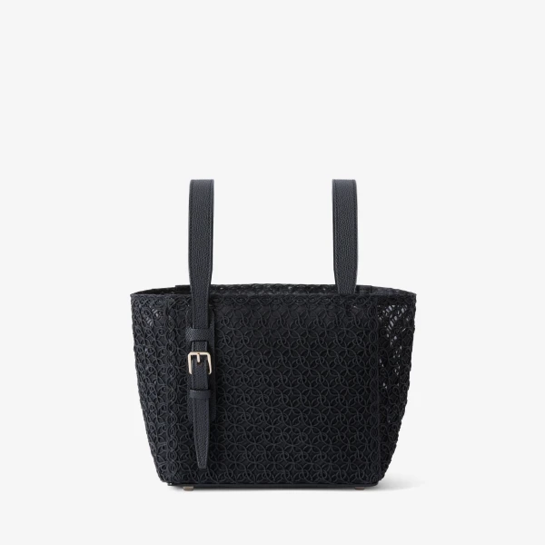 Valextra Soft Merletto Bucket Micro Bag in Black | Bucket Bags | Luxury Shoes 