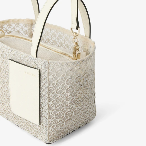 Valextra Soft Merletto Bucket Micro Bag in Pergamena White | Bucket Bags | Luxury Shoes 