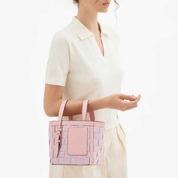 Valextra Soft Picnic Bucket Micro Bag in Peony Pink | Bucket Bags | Luxury Shoes 