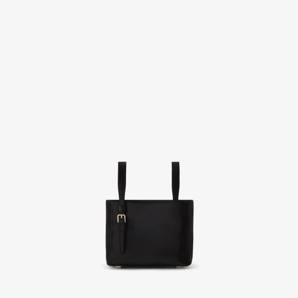 Valextra Soft Satin Bucket Nano Bag in Black | Bucket Bags | Luxury Shoes 