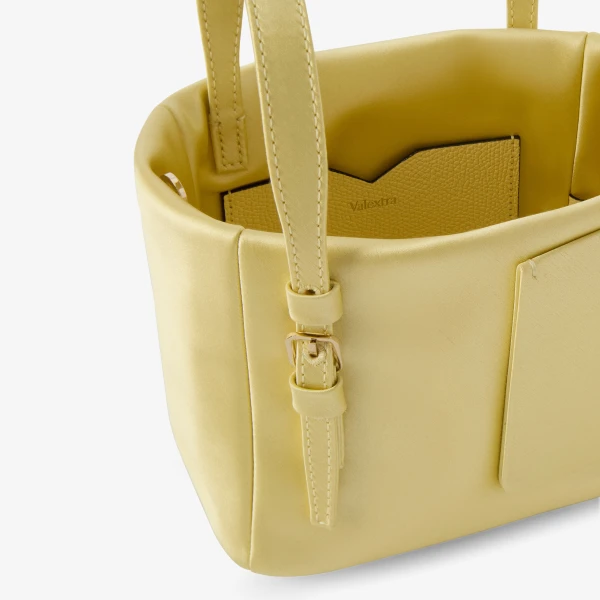 Valextra Soft Satin Bucket Nano Bag in Mimosa Yellow | Bucket Bags | Luxury Shoes 