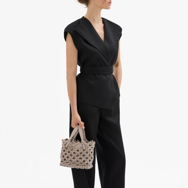 Valextra Soft Sportami Via Bucket Micro Bag in Nude Pink | Bucket Bags | Luxury Shoes 