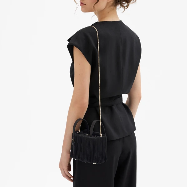 Valextra Soft Swing Bucket Nano Bag in Black | Bucket Bags | Luxury Shoes 
