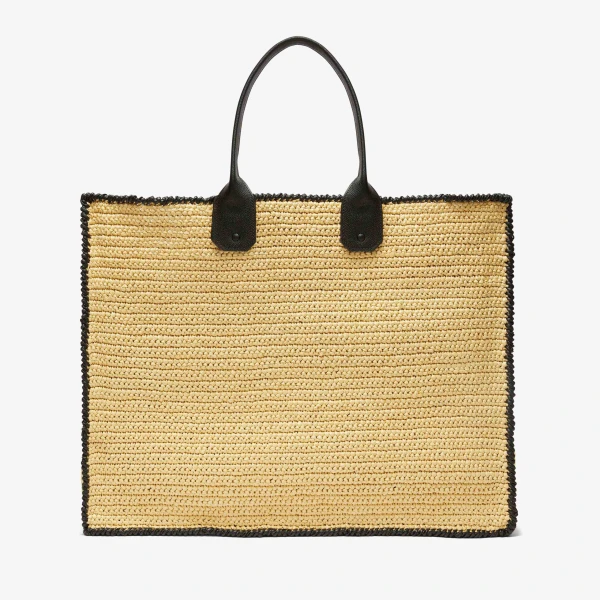 Valextra Soft Tote Raffia Crochet Maxi Bag in Beige and Black | Totes & Top-Handle Bags | Luxury Shoes 