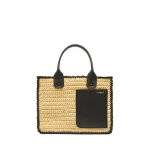 Valextra Soft Tote Raffia Crochet Mini Bag in Beige and Black | Mini Bags | Luxury Shoes 