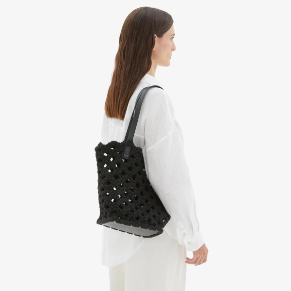 Valextra Sportami Via Shopping Bag in Black | Totes & Top-Handle Bags | Luxury Shoes 