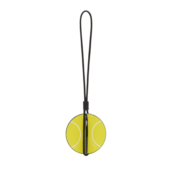 Tennis Ball Charm in Lime Yellow, Pergamena White and Black