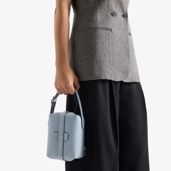 Valextra Tric Trac Bag in Niagara Blue | Shoulder & Crossbody Bags | Luxury Shoes 