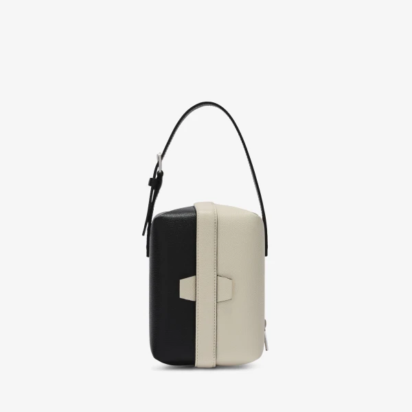 Valextra Tric Trac Intarsia Contrasto Bag in Pergamena White and Black | Shoulder & Crossbody Bags | Luxury Shoes 