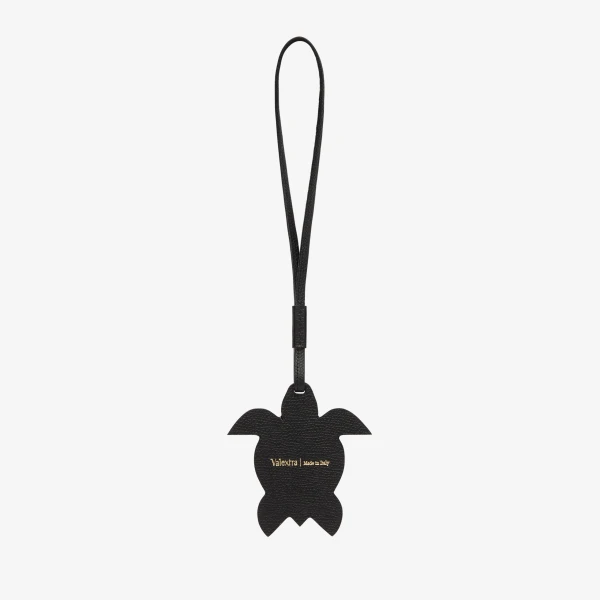 Valextra Turtle Charm in Pergamena White and Black | Bag charms | Luxury Shoes 