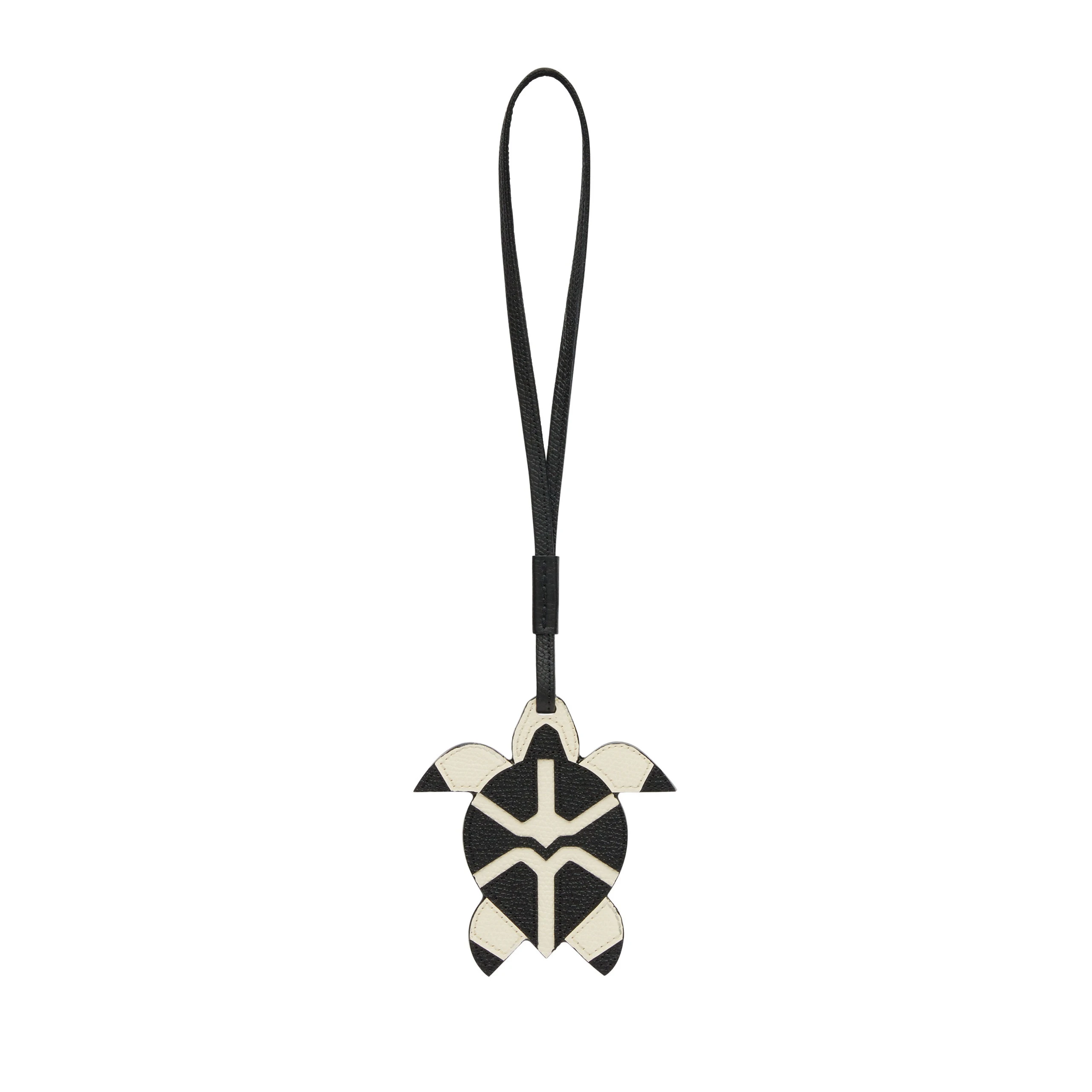 Valextra Turtle Charm in Pergamena White and Black Valextra Turtle Charm in Pergamena White and Black | Bag charms | Luxury Shoes