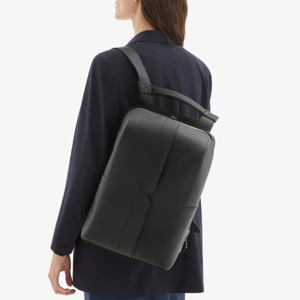 Valextra V-Line Backpack in Black | Men Bags | Luxury Shoes 