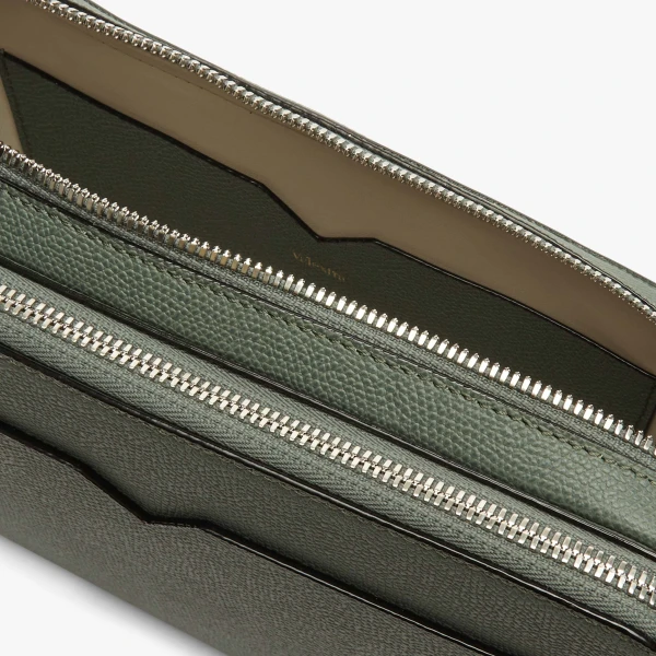 Valextra V-Line Bum Bag in Musk Green | Men Bags | Luxury Shoes 