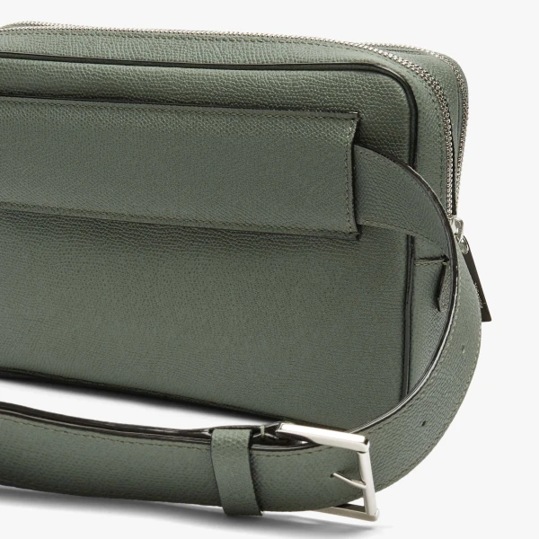 Valextra V-Line Bum Bag in Musk Green | Men Bags | Luxury Shoes 