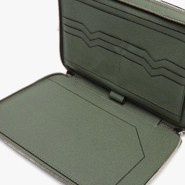 Valextra V-Line Bum Bag in Musk Green | Men Bags | Luxury Shoes 