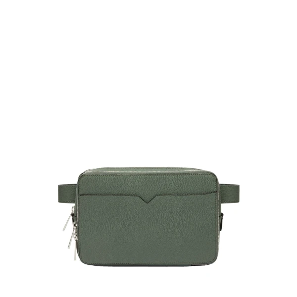 Valextra V-Line Bum Bag in Musk Green | Men Bags | Luxury Shoes 