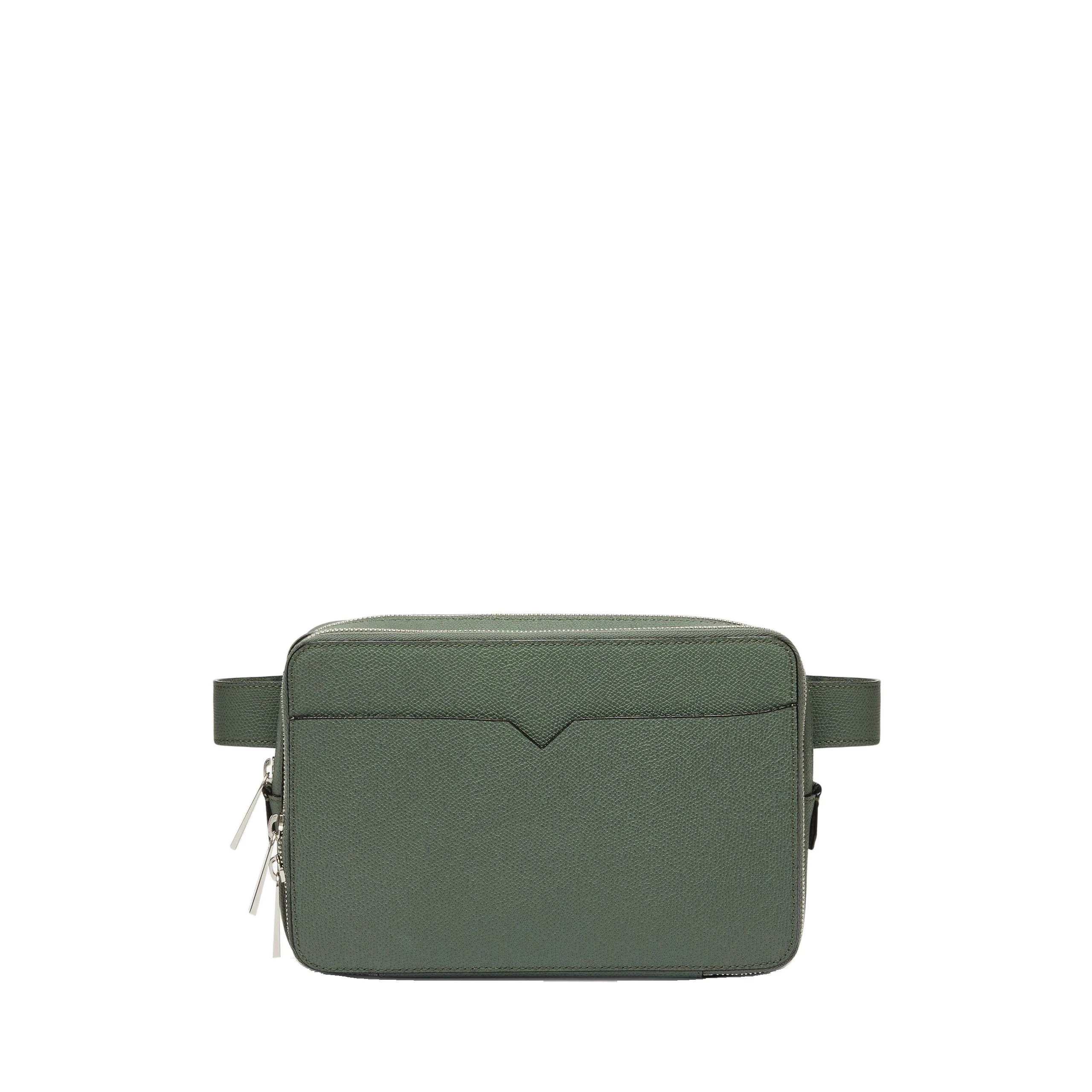 Valextra V-Line Bum Bag in Musk Green Valextra V-Line Bum Bag in Musk Green | Men Bags | Luxury Shoes