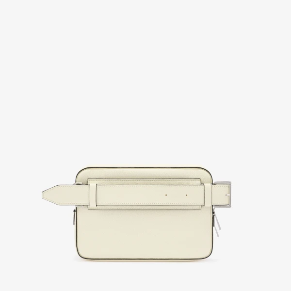 Valextra V-Line Bum Bag in Pergamena White | Men Bags | Luxury Shoes 