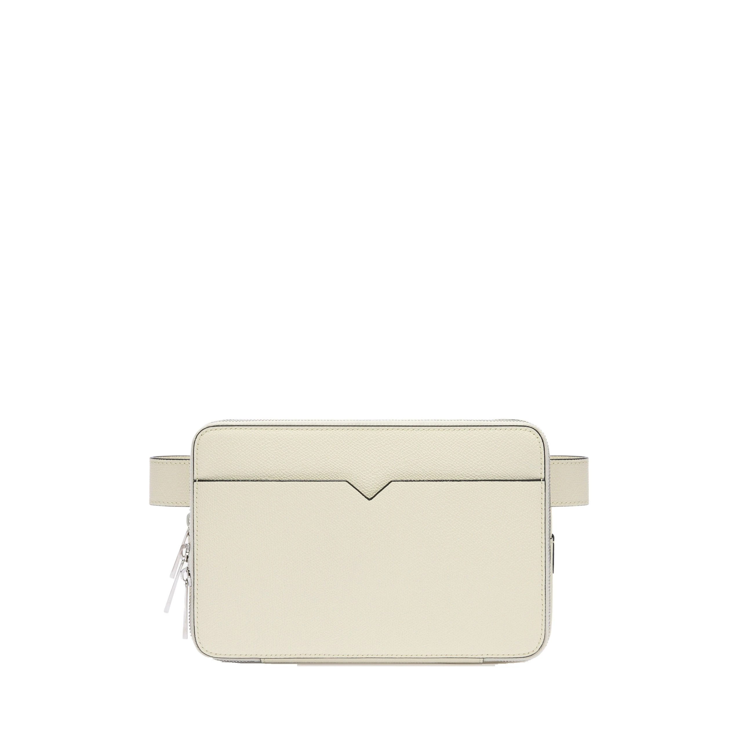 Valextra V-Line Bum Bag in Pergamena White Valextra V-Line Bum Bag in Pergamena White | Men Bags | Luxury Shoes