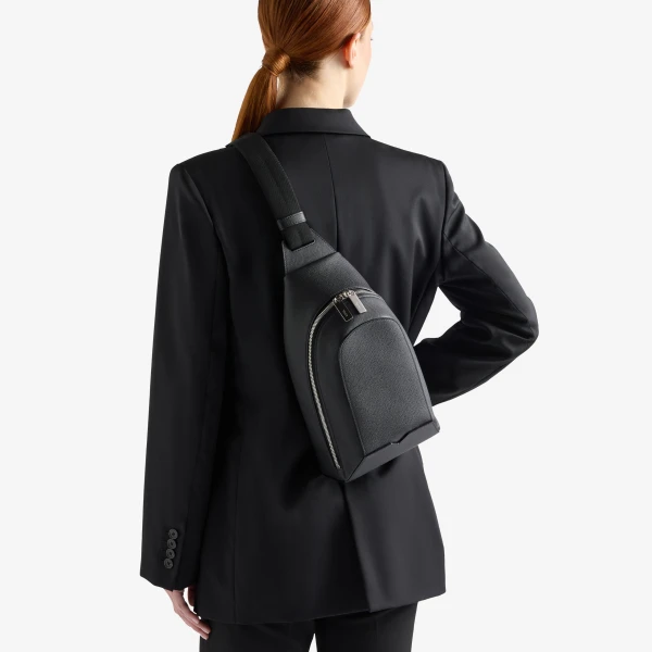 Valextra V-Line Core One Shoulder Backpack in Black | Men Bags | Luxury Shoes 