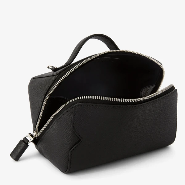 Valextra V-Line Crossbody Vanity Bag in Black | Shoulder & Crossbody Bags | Luxury Shoes 