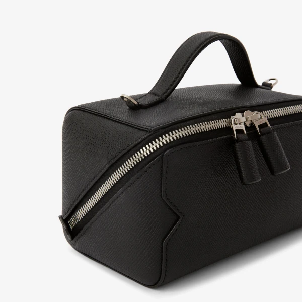 Valextra V-Line Crossbody Vanity Bag in Black | Shoulder & Crossbody Bags | Luxury Shoes 