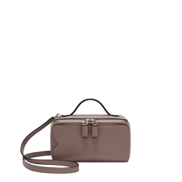 Valextra V-Line Crossbody Vanity Bag in Sahara Brown | Shoulder & Crossbody Bags | Luxury Shoes 